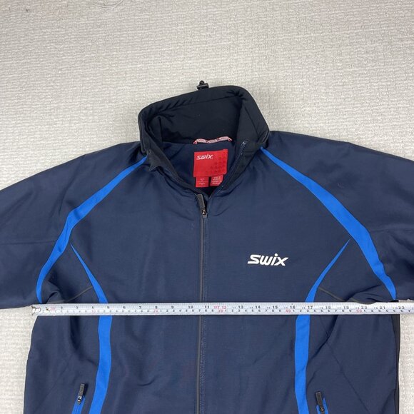 Swix Star Nordic XC Ski Jacket Mens XL Navy Blue Full Zip Soft shell ski Read* - Picture 9 of 16
